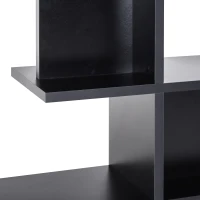 HOMCOM Regalraumtrennung Zig-Zag Design, Maße 120L x 29B x 160H cm, aus Holz und Metall - Schwarz(m-5)