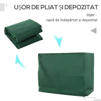 Outsunny Husă pentru Leagăn cu 3 Locuri, Protecție Împotriva Ploii pentru Mobilier de Exterior, 240x133x185 cm, Verde(m-6)