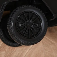 HOMCOM Kinderauto Kinder Multi-Ausgestattet 12-36 Monate Hupe Trittbrett, Sicherheitsbügel und Sonnenschirm Schwarz(m-5)