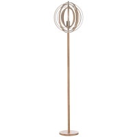 HOMCOM Stehlampe mit Kreisförmigem Lampenschirm 40 W Max. Naturholz Ø 38 x 160 cm