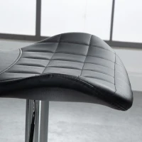 HOMCOM Set mit 2 modernen Design-Barhockern, höhenverstellbar 59-81 cm, 360° drehbar, PU Schwarz(m-4)