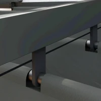 Outsunny Pawilon 3 x 3 m Pergola, Wiatroodporna Zadaszenie Tarasu, Montaż Ścienny, Regulowany Dach, dla Ogrodu, Tarasu, Ciemnoszary(m-9)