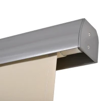 Outsunny Store latéral, Store de balcon, résistant aux intempéries, mécanisme à ressort, 200 cm x 140 cm, Blanc crème(m-4)