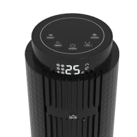 HOMCOM Turmventilator mit 12-Stunden-Timer, Schlafmodus, 4 Modi und 3 Geschwindigkeiten, 70° Schwenkung, 31,5 x 31,5 x 96 cm Schwarz(m-5)
