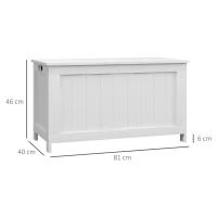 HOMCOM Boîte de Rangement, Caisse de Rangement pour Jouets, MDF, 2 Poignées, 81 x 40 x 46 cm, Blanc(m-3)