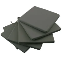Outsunny Set mit 6 Gartenstuhlkissen Outdoor Polsterung 3 cm Polyesterstoff Maße 42L x 42B cm Dunkelgrau(m-6)