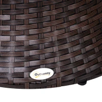 Outsunny 2-in-1 Beistelltisch-Eiskübel Ø 48 x 83H cm aus Epoxid-Metall geflochtene Resine-Rattanimitat braun(m-5)