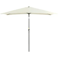 Outsunny Rechteckiger neigbarer Sonnenschirm aus Metall und hochdichtem Polyester 3 x 2 m Creme(m-1)