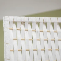 HOMCOM Raumteiler 4 Panel 2 Regale faltbar weiß paille(m-4)