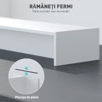 Homcom Suport Monitor PC – Alb, 2 Compartimente & Capacitate 16 kg(m-7)