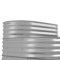 Outsunny Carré Potager en Plein Air Escalier de Fleurs Bac de Plantation, 3 Étages, 158 cm x 109 cm x 82 cm, Argent(m-5)