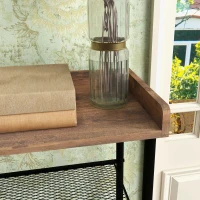 HOMCOM Garderobenständer Eingangsmöbel 2-in-1 Industriedesign mit Haken und Schuhregalen aus Stahl 92,5 x 28,2 x 182 cm Schwarz(m-4)