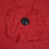 Outsunny Garten Sonnenschirm Neigbarer Aluminium Fiberglas Polyester Durchmesser 2,65 m Farbe Rot(m-4)