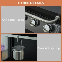 Outsunny Barbecue à gaz, BBQ avec 3 brûleurs de 3 kw chacun, 4 roues, noir(m-4)