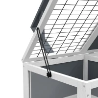 PawHut Haus Gehege Käfig für kleine Tier Schildkröte mit 2 Räumen Lampenhalter 81 x 48 x 31,5 cm grau(m-5)
