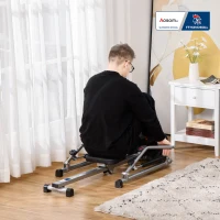 Klappbarer Heimtrainer, Widerstand in 3 Stufen, multifunktionales Display, Stahl(m-2)