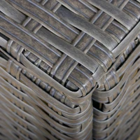 Outsunny Ensemble de salon de jardin 10 pièces en rotin, avec coussins de siège et de dossier, cadre en métal inoxydable, gris foncé(m-5)