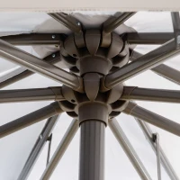 Outsunny Parasol Déporté Ø2,67 x 2,45 m Parasol à manivelle avec Double Toit Base en Croix Acier Protection Solaire en Polyester et Acier Gris Clair(m-5)