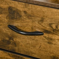 HOMCOM Aufbewahrungskommode, Industrielle Stil Kommode mit 4 klappbaren Schubladen und 2 offenen Regalen aus Stahl und Holz - 84 x 30 x 71,5 cm(m-4)