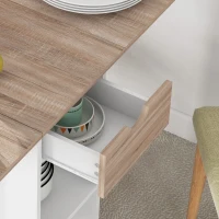 HOMCOM Ausziehbarer Esstisch, klappbarer Küchentisch für 2 bis 4 Personen, 2 Klappen, 120 x 72 x 75 cm Eiche(m-4)