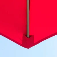 Outsunny Sonnenschirm mit seitlichem Mast, Doppeldach, neigbar, mit Kurbel, inkl. Kreuzfuß aus Stahl und Polyester Ø 2,67 x 2,65H m Rot(m-5)