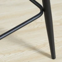 HOMCOM Lot de 2 tabourets de bar avec repose-pieds au design rétro 42 cm x 47 cm x 105 cm Gris(m-5)