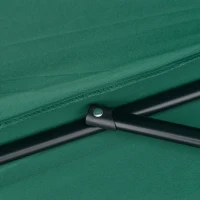 Outsunny Halber Sonnenschirm Ø 2,7 m Balkonschirm 5 Metallstreben Polyester grün(m-5)