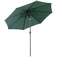 Outsunny Sonnenschirm Ø 3 m Metall Rund Polyester 180g/m² neigbar Grün(m-6)