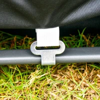 XXL Garten Sonnenschirm Groß 4,6L x 2,7B x 2,4H cm Öffnung Schließung Kurbel Stahl Polyester hochdicht Beschwerungssäcke Sonnenschirmständer inklusive Hellgrau(m-5)