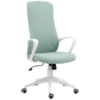 Vinsetto Ergonomischer Bürostuhl mit Armlehnen und Rollen - verstellbare Neigungs- und Höhenfunktion - Grün(m-1)