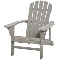 Outsunny Adirondack-Sessel Gartenstuhl Outdoor-Sessel Gesamtgröße 78L x 89B x 88H cm Massives Tannenholz Grau Verwittert für Garten, Terrasse und Balkon(m-6)