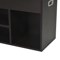 HOMCOM Scarpiera Salvaspazio da Ingresso Imbottita, Mobile da Ingresso con Scarpiera, con 3 Scomparti, Seduta in Pelle PU, per Soggiorno e Corridoio, 80x30x43 cm, Nero(m-9)
