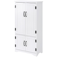 HOMCOM Buffet Küchenschrank Küchenschrank zeitgenössisches Design, viel Stauraum, 2 Schränke, 3 Regale, MDF Spanplatten, weiß