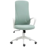 Vinsetto Ergonomischer Bürostuhl mit Armlehnen und Rollen - verstellbare Neigungs- und Höhenfunktion - Grün(m-6)