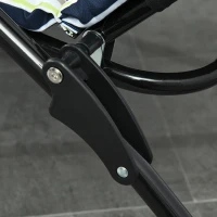 Outsunny Sonnenliege klappbarer Liegestuhl mit 6-fach verstellbarer Rückenlehne, großer Komfort mit Matratze + Armlehnen aus Stahl und Polyester in Multicolor(m-4)