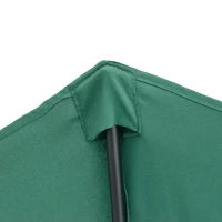 Outsunny Halber Sonnenschirm Ø 2,7 m Balkonschirm 5 Metallstreben Polyester grün(m-4)