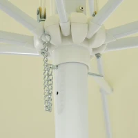 Outsunny Quadratischer Gartenschirm im Freien 2,48 x 2,48 x 2,50 m, 2 verstellbare Höhen, 180 g/m² hochdichte Stoff, Beige(m-4)