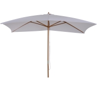 Outsunny Rechteckiger Sonnenschirm Sonnenschirm für den Garten große Größe mit den Maßen 3L x 2B x 2,5H m weiß