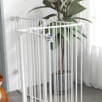 PawHut Sicherheitsgitter Park umzäunter zusammenklappbar modular 6 Paneele mit Tür Höhe 100 cm weiß(m-5)