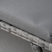 Outsunny Canapé de Jardin 2 Places en Rotin Mobilier de Jardin Sofa de Salon Banquette de Jardin Lit de Jardin Pliable Accoudoirs en Acier Gris 129 x 63 x 67 cm(m-4)