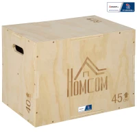 Jump Box Plyo 3 in 1 Sprungbox für Muskel- und Fitness-Training Holz(m-6)