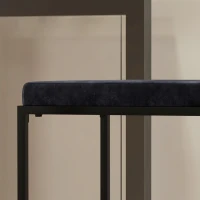 HOMCOM Set aus 2 Barhockern Hochstühle mit Samtsitzkissen und Fußstütze Höhe 74 cm Schwarz(m-4)