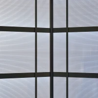 Outsunny Gartenpavillon 2,5 x 1,5 m - Grillunterstand - 2 Seitenshelves - Grilldach - schwarzes Metallpolycarbonatdach(m-5)