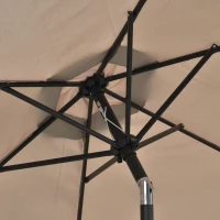 Outsunny Garten Sonnenschirm Neigbarer hexagonaler Sonnenschirm dim. Ø 2,3 x 2,16H m Metall Polyester hohe Dichte Beige(m-5)