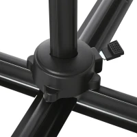 Outsunny Versetzter quadratischer Sonnenschirm mit Kurbel und Stahlfuß, Maße 2,5L x 2,5B m, Aluminium, Polyester Creme(m-4)