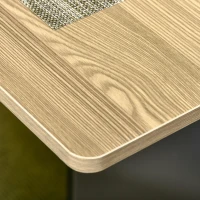 HOMCOM Klappbarer Esstisch auf Rollen mit Stauraum 2 Schubladen und 1 Schrank 76 x 140 x 74 cm(m-4)