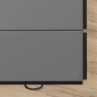 HOMCOM Gymnastikmatte Yoga Pilates Fitness faltbar in 4 mit Griffen synthetischer Bezug 240 x 120 x 5 cm Grau(m-4)