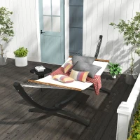 Outsunny Hängemattengestell aus robustem Metall mit Epoxidbeschichtung, Länge 360 cm für Hängematten von 270 bis 330 cm, Grau(m-2)