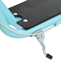 HOMCOM Trottinette Scooter Große Gummireifen Ø 40 und 30 cm Höhenverstellbarer Lenker Vorder- und Hinterradbremse Ständer Stahl Himmelblau Schwarz(m-4)
