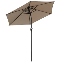 Outsunny Garten Sonnenschirm Neigbarer hexagonaler Sonnenschirm dim. Ø 2,3 x 2,16H m Metall Polyester hohe Dichte Beige(m-6)
